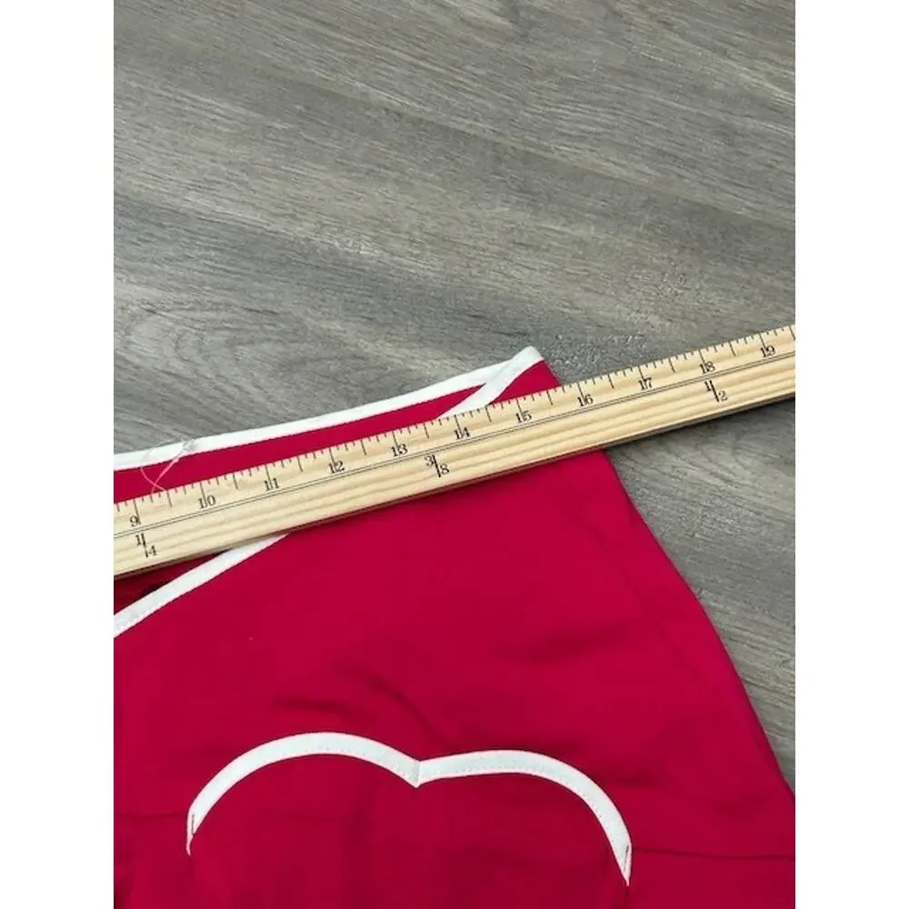 Unique Vintage Womens Straight Pants Smack Heart Pockets‎ Back Zip Pink Size 1X